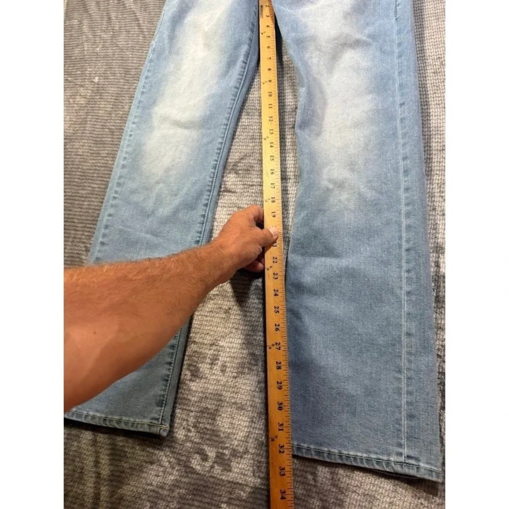 True Religion Ricky Relaxed Straight Jeans Light Flap Mens 32X32 Stretch Denim